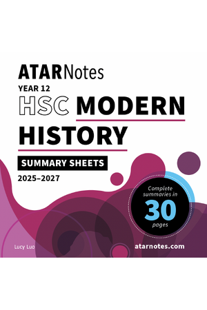 ATAR Notes HSC Year 12 Modern History Summary Sheets (2025-2027)