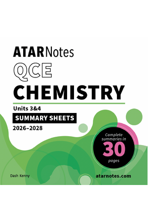 ATAR Notes QCE Chemistry 3&4 Summary Sheets (2026-2028)