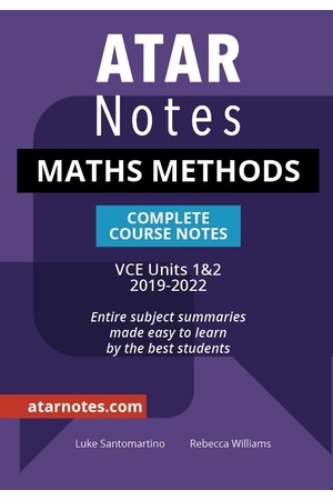 ATAR Notes VCE Maths Methods 1 & 2 Notes