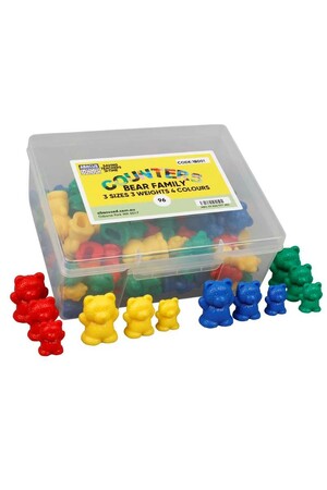 Three Bear Family Counters (4 Colours) - Bear Family (Box of 96)