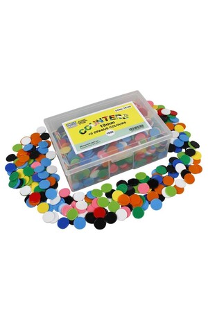 19mm Opaque Counters (10 Colours) - Box of 1000