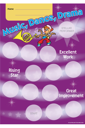 Music, Dance, Drama Achievement Cards