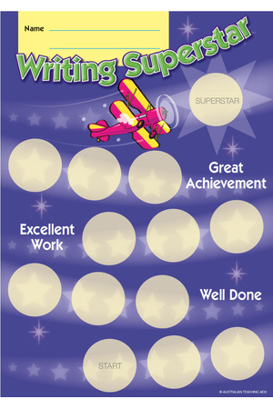 Writing Superstar Achievement Cards - Paper