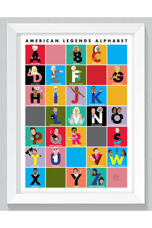 American Legends Alphabet Poster