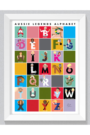 Aussie Legends Alphabet Poster