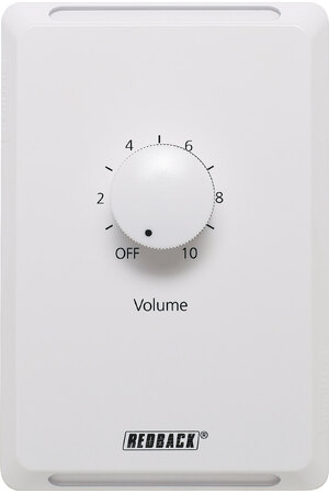 Redback Volume Control 10W 100V Line Clipsal Pro - Vertical White