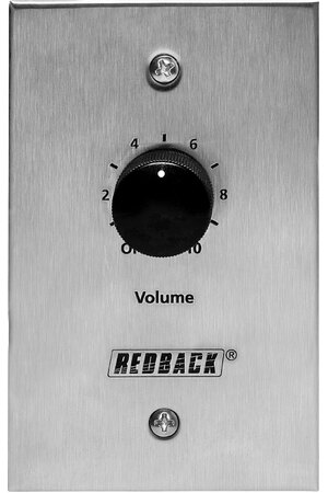 Redback Attenuator Volume Control 10W 100V Line - Vert. Stainless Steel