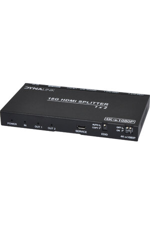 Dynalink 1x2 HDMI Splitter With Downscaler & Audio Extractor