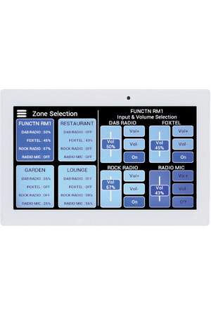 Redback 7" Master Touch Wallplate For Source Controllers - White