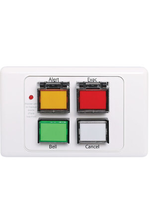 Redback Remote Alert Evac Bell UTP Wallplate to suit A4565A & A4500B