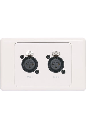 Redback Dual 3 Pin XLR Horizontal Microphone Wallplate