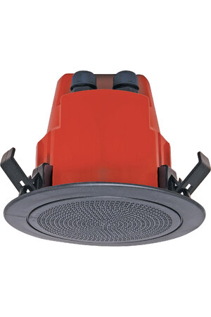 One-Shot 100mm 100V 5W Ceiling EWIS Speaker Black Plastic Grille