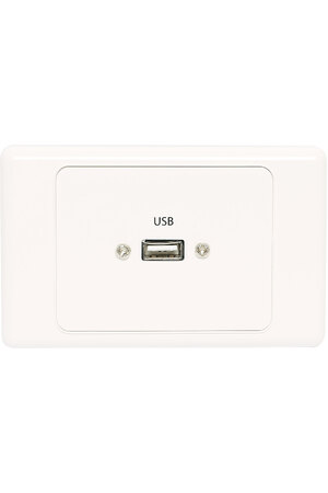 Dynalink USB Single Wallplate with Socket Flylead