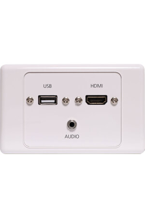 Dynalink 3.5mm Audio, USB Type A & HDMI Fly Lead Wallplate