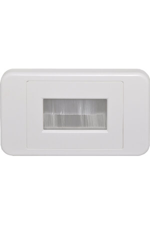 Dynalink Flat White Brush Entry Wallplate