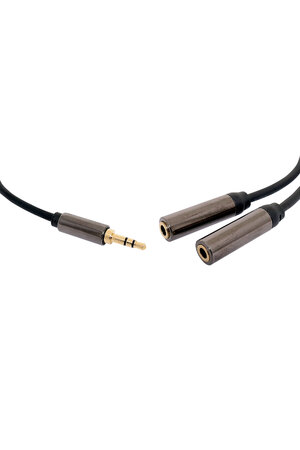 Dynalink 0.3m 3.5mm Stereo Plug To 2 x 3.5mm Stereo Socket Cable