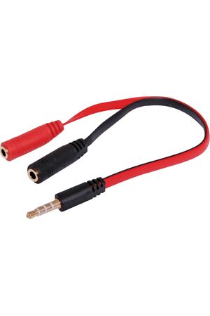 Dynalink 3.5mm TRRS Plug to 2 x 3.5mm Socket Cable 15cm