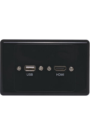 Dynalink HDMI USB A Black Wallplate with Flyleads