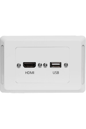 Dynalink HDMI USB A Horizontal Wallplate With Flyleads - Clipsal Pro