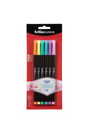 Artline Supreme Pen - 0.4mm Fineline: Pastel (Pack of 6)