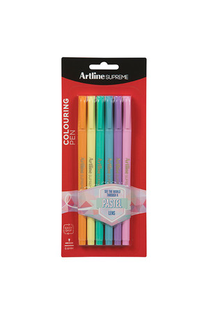 Artline Supreme Pen - 0.6mm Fineline: Pastel (Pack of 6)