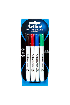 Artline Supreme Whiteboard Markers - Assorted (Pack of 4)