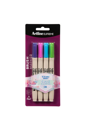 Artline Supreme Pens - Brush Pastel: Pack of 4