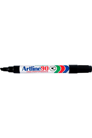 Artline Marker 90 - 5mm Permanent (Chisel Nib): Black (Single)