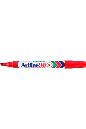 Artline Markers 90 - 5mm Permanent (Chisel Nib): Red (Box of 12)