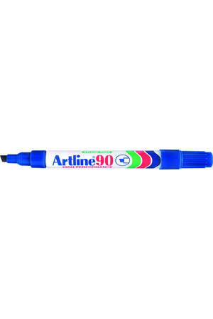 Artline Markers 90 - 5mm Permanent (Chisel Nib): Blue (Box of 12)