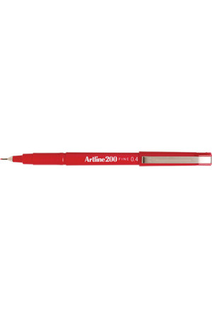 Artline Pen 200 - 0.4mm Fineline: Red (Box of 12)