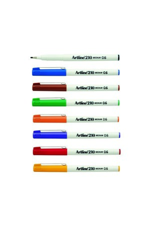 Artline Marker 210 - Medium (Assorted): 0.6mm (Box of 12)