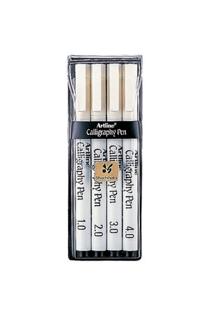Artline Calligraphy Pen - 240: 1-2-3-4 Black (Pack of 4)