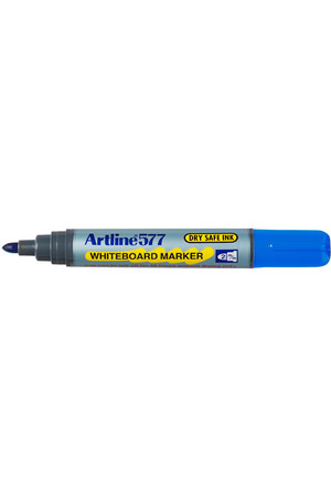 Artline Whiteboard Markers 577 - 2mm Bullet Nib: Blue (Box of 12)