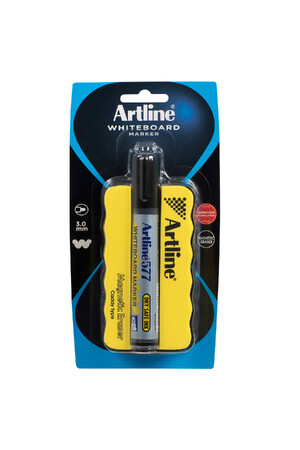 Artline 577 Whiteboard Marker + Magnetic Eraser & Caddy