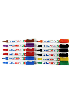 Artline Markers 700 - 0.7mm Permanent (Bullet Nib): Assorted (Pack of 12)