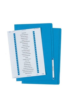 Avery Manilla Folder with Labels - Foolscap: Blue (Pack of 20)