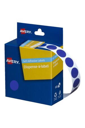 Avery Dispenser Stickers: Circle (14mm) - Blue (Box of 1050)