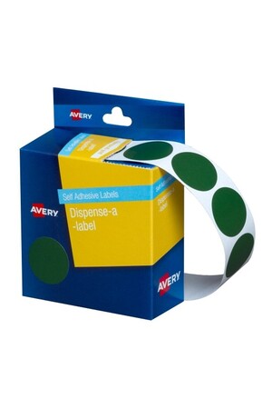 Avery Dispenser Stickers: Circle (24mm) - Green (Box of 500)