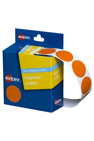 Avery Dispenser Stickers: Circle (24mm) - Orange (Box of 500)
