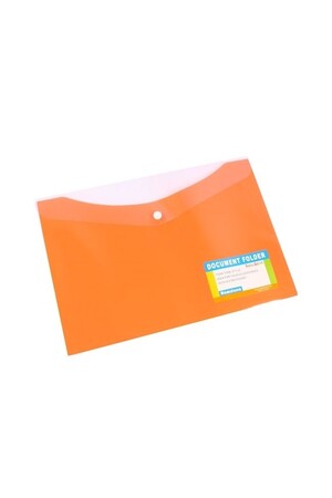 Bantex Document Wallet - A4 Polypropylene (PP) Cover With Button: Mango