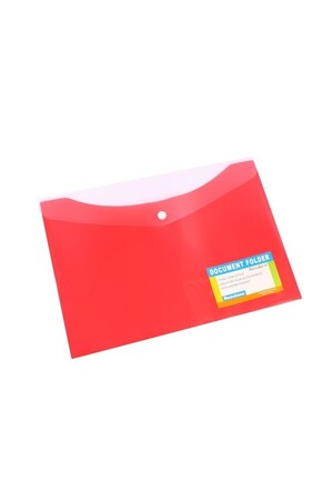 Bantex Document Wallet - A4 Polypropylene (PP) Cover With Button: Melon