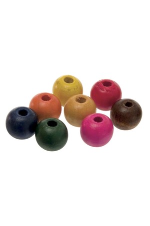 Wooden Beads - Round Assorted (12mm): Pack of 100