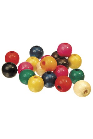 Wooden Beads - Round Assorted (16mm): Pack of 100