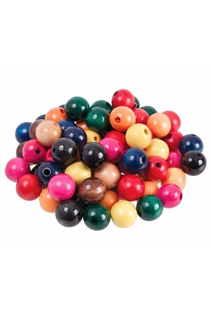 Wooden Beads - Round Assorted (25mm): Pack of 100
