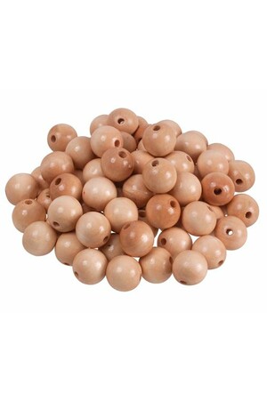 Wooden Beads - Natural Round (25mm): Pack of 100