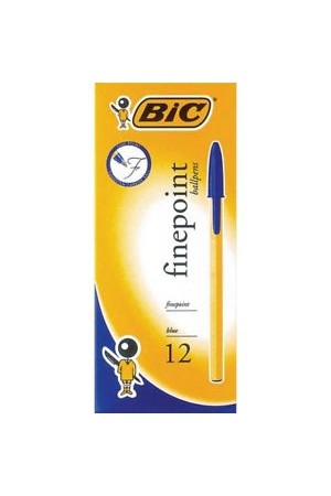 Bic Pen - Ballpoint: Fine Blue (Box of 12)