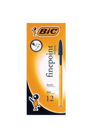Bic Pen - Ballpoint: Fine Black (Box of 12)