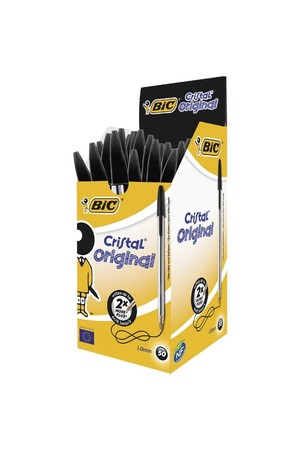 Bic Pen - Ballpoint Cristal Original: Medium Black (Box of 50)