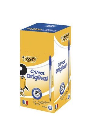 Bic Pen - Ballpoint Cristal Original: Medium Blue (Box of 50)